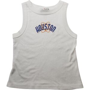Where Im From Houston Cropped Tank Top White Size Small